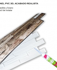 Wall Panel PVC 3D, Realista. CANTERA PLANA 0.45m² c/u (96.4 x 49 cm)