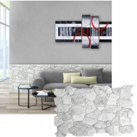 Wall Panel PVC 3D, Realista. LAJA GRIS 0.62m² c/u (98,4 x 63,3cm). 