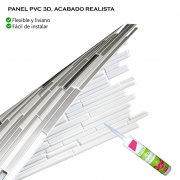 Wall Panel PVC 3D, Realista. MADERA GRAFITO 0.40m² c/u (95 x 47,7cm).