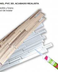 Wall Panel PVC 3D, Realista. MADERA ROBLE 0.40m² c/u (95 x 47.7 cm)