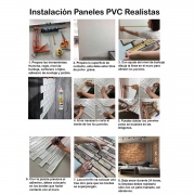 Wall Panel PVC 3D, Realista. MOSAICO MADERA 0.57m² c/u (91 x 63cm). 