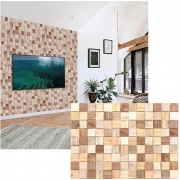 Wall Panel PVC 3D, Realista. MOSAICO MADERA 0.57m² c/u (91 x 63cm). 
