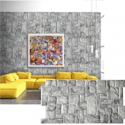 Wall Panel PVC 3D, Realista. NATURAL GRAY 0.47m² c/u (98 x 49.8 cm)