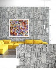 Wall Panel PVC 3D, Realista. NATURAL GRAY 0.47m² c/u (98 x 49.8 cm)