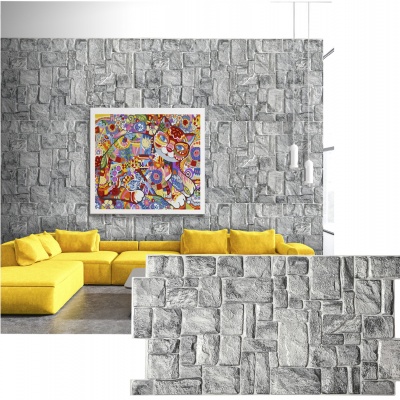 Wall Panel PVC 3D, Realista. NATURAL GRAY 0.47m² c/u (98 x 49.8 cm)