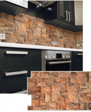 Wall Panel PVC 3D, Estampado Realista NATURAL STONE 0.47m² c/u (96 x 49 cm)