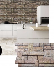 Panel PVC 3D, Realista. PIEDRA AMARILLA 0.45m² c/u (97,7 x 49,3cm). 