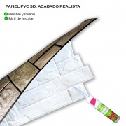 Panel PVC 3D, Realista. PIEDRA AMARILLA 0.45m² c/u (97,7 x 49,3cm). 