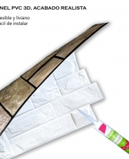 Panel PVC 3D, Realista. PIEDRA AMARILLA 0.45m² c/u (97,7 x 49,3cm). 