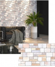 Wall Panel PVC 3D, Realista. PIEDRA AURORA 0.45m² c/u (97.7 x 49.3 cm). 