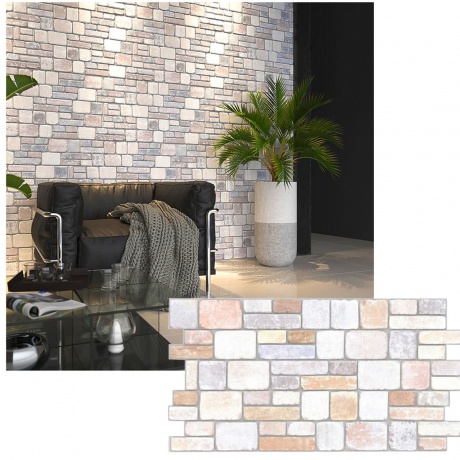 Wall Panel PVC 3D, Realista. PIEDRA AURORA 0.45m² c/u (97.7 x 49.3 cm). 
