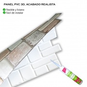 Wall Panel PVC 3D, Realista. PIEDRA AURORA 0.45m² c/u (97.7 x 49.3 cm). 