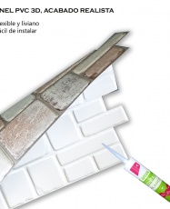 Wall Panel PVC 3D, Realista. PIEDRA AURORA 0.45m² c/u (97.7 x 49.3 cm). 