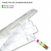 Wall Panel PVC 3D, Realista. PIEDRA BLANCA 0.45m² c/u (97,7 x 49,3cm). 