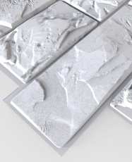 Wall Panel PVC 3D, Realista. PIEDRA BLANCA 0.45m² c/u (97,7 x 49,3cm). 