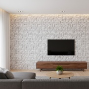 Wall Panel PVC 3D, Realista. PIEDRA BLANCA 0.45m² c/u (97,7 x 49,3cm). 