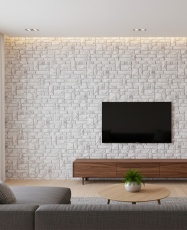 Wall Panel PVC 3D, Realista. PIEDRA BLANCA 0.45m² c/u (97,7 x 49,3cm). 