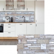 Panel PVC 3D, Realista. PIEDRA GRANITO 0.45m² c/u (96,9 x 48,4cm).