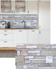 Panel PVC 3D, Realista. PIEDRA GRANITO 0.45m² c/u (96,9 x 48,4cm).