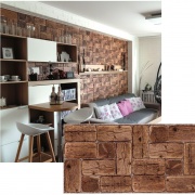 Wall Panel PVC 3D, Estampado Realista PINE WOOD 0.46m² c/u (96 x 47.9 cm)