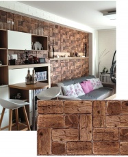 Wall Panel PVC 3D, Estampado Realista PINE WOOD 0.46m² c/u (96 x 47.9 cm)