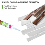 Wall Panel PVC 3D, Realista. PIZARRA MARRÓN 0.44m² c/u (97 x 49 cm)