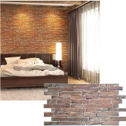 Wall Panel PVC 3D, Realista. PIZARRA MARRÓN 0.44m² c/u (97 x 49 cm)