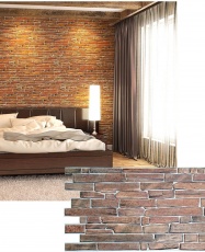 Wall Panel PVC 3D, Realista. PIZARRA MARRÓN 0.44m² c/u (97 x 49 cm)