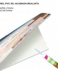 Panel PVC 3D, Realista. VIVO PATINADA 0.46m² c/u (95,7 x 48cm). 