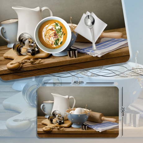 Set 6 Individuales PVC de mesa Breakfast 40 x 25cm. Set 6 Individuales PVC de mesa Breakfast 40 x 25cm.