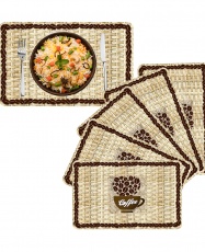 Set 6 Individuales PVC de mesa Coffe Beans 40 x 25cm