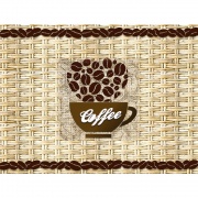 Set 6 Individuales PVC de mesa Coffe Beans 40 x 25cm