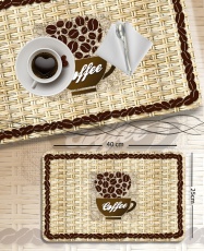 Set 6 Individuales PVC de mesa Coffe Beans 40 x 25cm