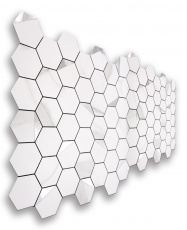 Mosaico de PVC-Aluminio Autoadhesivo Panal Marmol-Plata    