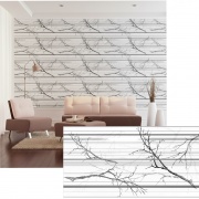 Wall Panel PVC 3D, Realista. OTOÑO GRIS GLITTER 0.45m² c/u (97.5 x 48cm). 