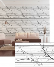 Wall Panel PVC 3D, Realista. OTOÑO GRIS GLITTER 0.45m² c/u (97.5 x 48cm). 