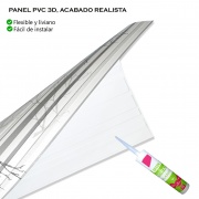 Wall Panel PVC 3D, Realista. OTOÑO GRIS GLITTER 0.45m² c/u (97.5 x 48cm). 