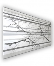 Wall Panel PVC 3D, Realista. OTOÑO GRIS GLITTER 0.45m² c/u (97.5 x 48cm). 